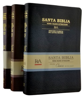 Biblia RVA Edición Clásica. Letra GRande - color negro. Imitación Piel
