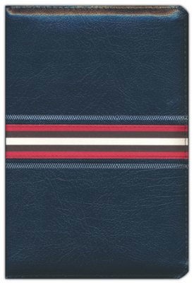 Biblia RVR60 Letra Grande Manual Piel Fabricada Azul/blanco/rojo con cierre