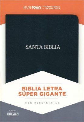 Biblia RVR60 Letra Súper Gigante negro, piel fabricada