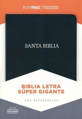 Biblia RVR60 Letra Súper Gigante negro, piel fabricada con índice