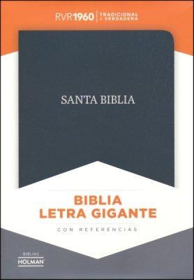 Biblia Letra Gigante con referencia RVR 1960, Piel Fabricada Negra con índice