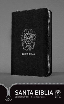 Biblia NTV edición cierre negro con león