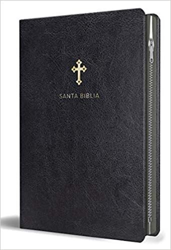 Biblia Reina Valera 1960 Tamaño grande, letra grande piel negro con cremallera