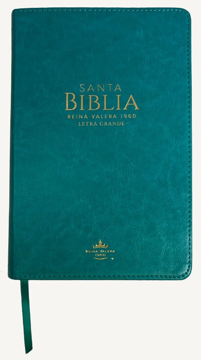 Biblia Reina VAlera 1960 Tamaño manual letra grande 12 puntos i/piel con índice turquesa