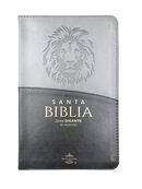 Biblia Reina VAlera 1960 Tamaño manual letra gigante 14 puntos i/piel bitono con cierre/índice negro/gris León