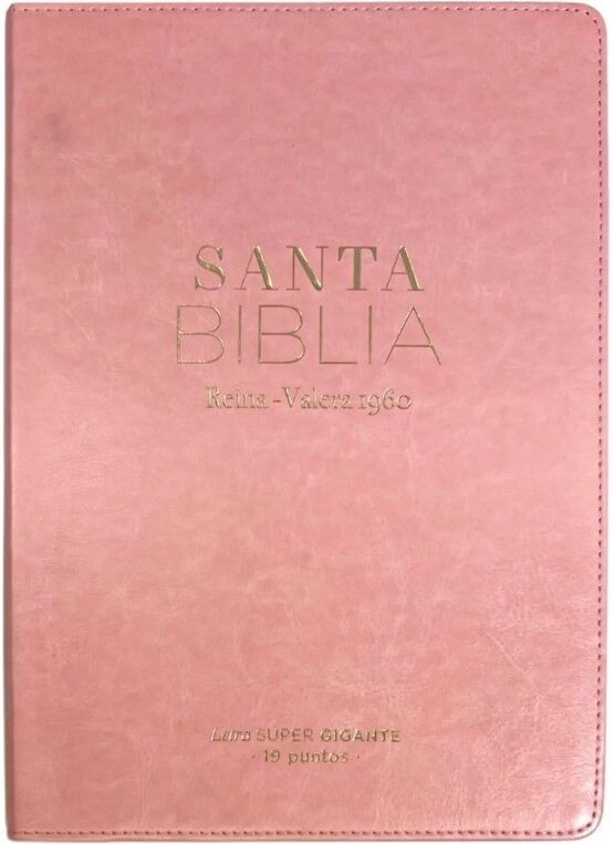 Biblia RVR60 súper gigante letra 19 puntos i/piel rosa (básica)