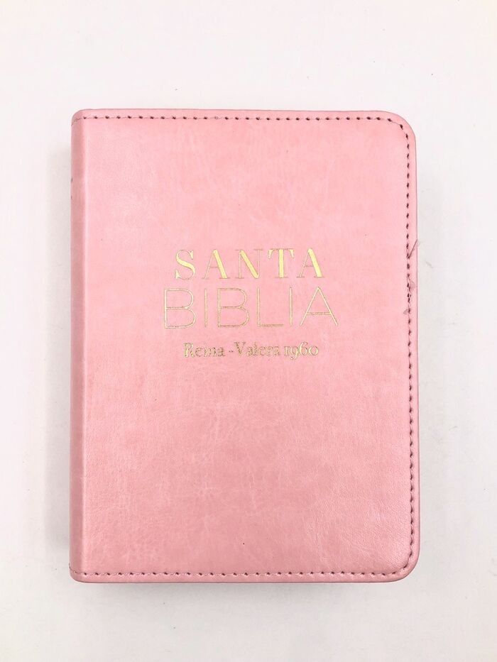 Biblia Reina Valera 1960 tamaño bolsillo i/piel color rosa