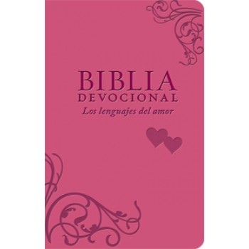Biblia devocional: Los lenguajes del amor piel italiana rosa