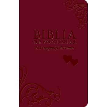 Biblia devocional: Los lenguajes del amor piel italiana duotono rojo