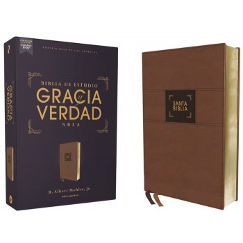 Biblia de estudio NBLA Gracia y Verdad i/piel café