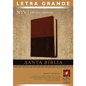 Biblia NTV Letra Grande Tamaño Personal Piel Café/Café con indice