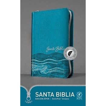Santa Biblia NTV, Edición zíper, Azul océano con índice