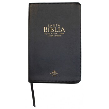 Biblia Reina VAlera 1960 Tamaño manual letra grande 12 puntos i/piel negro
