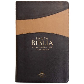 Biblia Reina VAlera 1960 Tamaño manual letra grande 12 puntos i/piel bitono café/café