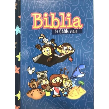 Biblia para niños Mi GRan Viaje RVR60 tamaño bolsillo Tapa dura Azul
