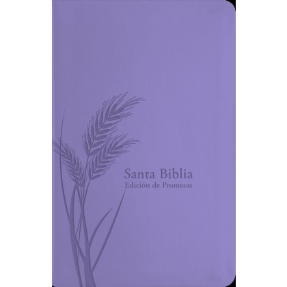 Biblia de promesas Reina Valera 1960 Tamaño manual Letra grande i/piel Lavanda con índice
