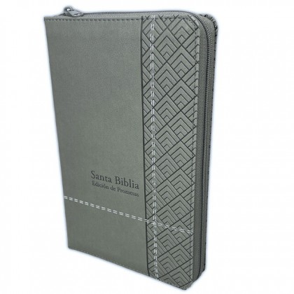 Biblia de Promesas Letra Grande RV1960 imi piel. manual gris con índice y cierre