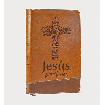 Biblia de Promesas RVR60 tamaño manual letra grande i/piel café con índice Jesús para todos