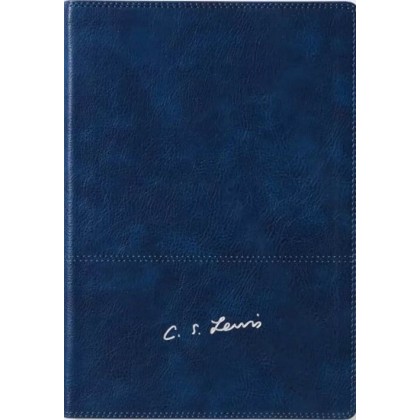 Biblia RVR con reflexiones de C.S. Lewis i/piel azul marino