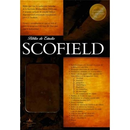 Biblia de Estudio Scofield RVR60 piel italiana marrón brillante