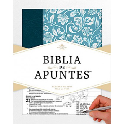 Biblia de apuntes RVR60 - Azul - Piel genuina y tela impresa