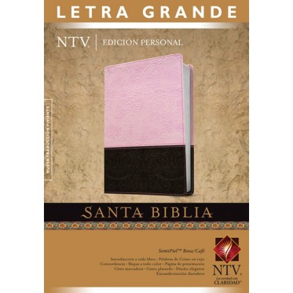 Biblia NTV Letra Grande Tamaño Personal Piel Rosa/Café con índice