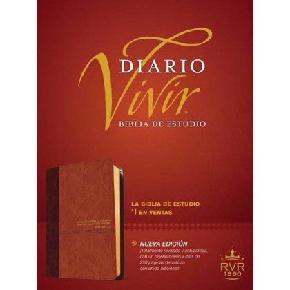Biblia de estudio Diario Vivir RVR60 Piel Italiana Dos Tonos Marrón/Café