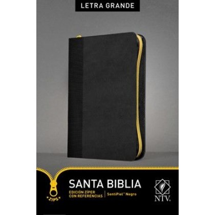Santa Biblia NTV, Edición zíper con referencias, letra grande color negro