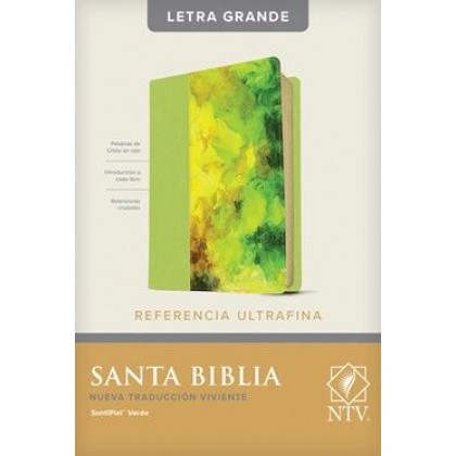 Santa Biblia NTV, Edición de referencia ultrafina, letra grande i/piel verde abstracto
