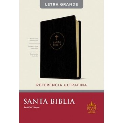 Biblia RVR60 Letra grande ultrafina edición referencias i/piel negro con índice