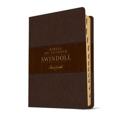 Biblia de estudio Swindoll NTV i/piel café/café con índice
