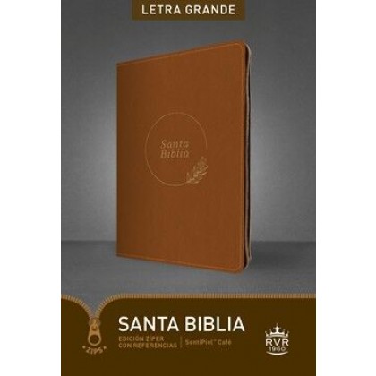 Biblia RVR60 Letra grande cierre edición referencias i/piel café con índice