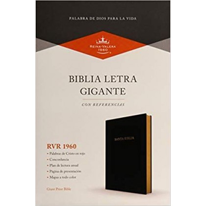 Biblia RVR60 Letra Gigante Referencias Negro i/piel