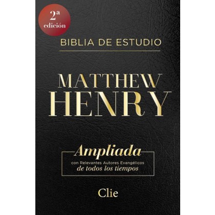 BIBLIA DE ESTUDIO MATTHEW HENRY Piel fabricada negra (con índice)