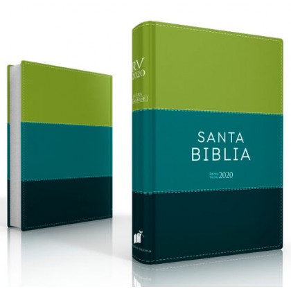 Biblia Reina Valera 2020 Letra Grande i/piel tricolor verde
