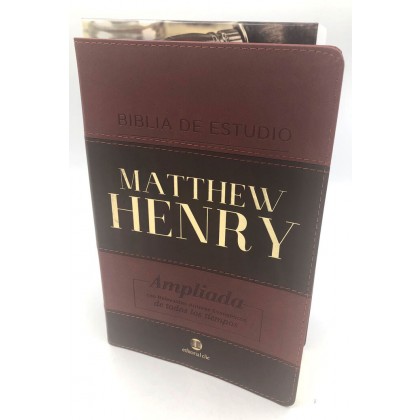 Biblia de estudio Matthew Henry i/piel marrón/marrón