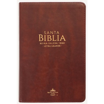 Biblia Reina VAlera 1960 Tamaño manual letra grande 12 puntos i/piel café