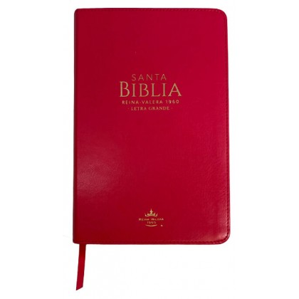 Biblia Reina VAlera 1960 Tamaño manual letra grande 12 puntos i/piel fucsia