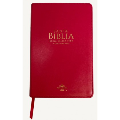 Biblia Reina VAlera 1960 Tamaño manual letra grande 12 puntos i/piel con índice fucsia
