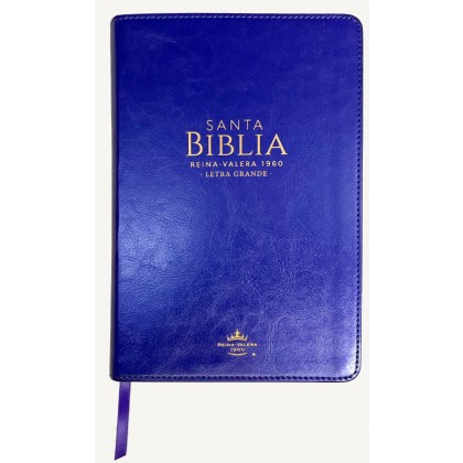 Biblia Reina VAlera 1960 Tamaño manual letra grande 12 puntos i/piel con índice lila