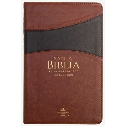 Biblia Reina VAlera 1960 Tamaño manual letra grande 12 puntos i/piel bitono marrón/marrón