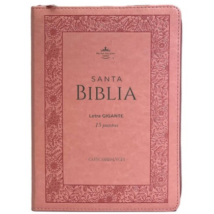 Biblia RVR60 Tamaño Gigante Letra 15 puntos i/piel con cierre/índice Rosa CON CENEFA CLÁSICA