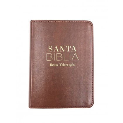 Biblia Reina Valera 1960 tamaño bolsillo i/piel color café