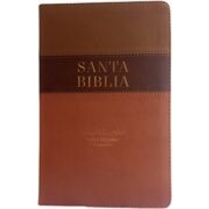 Biblia RVR60 Tamaño manual letra gigante i/piel Café/café/marrón con cierre