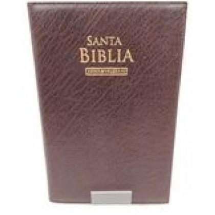Biblia RVR60 Piel Genuina marrón tierra oscura