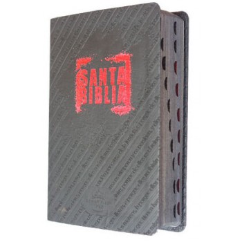 Biblia Bendiciones- 1249988B portátil i/piel gris con motivo rojo con índice