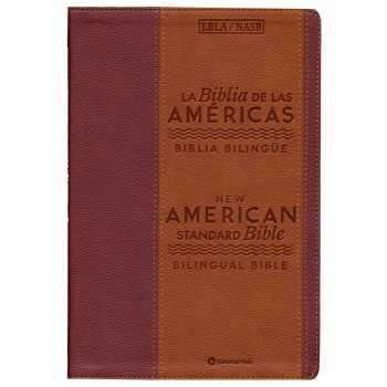 Biblia Bilingüe Américas/NASB piel italiana dos tonos marrones