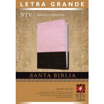 Biblia NTV Letra Grande Tamaño Personal Piel Rosa/Café con índice