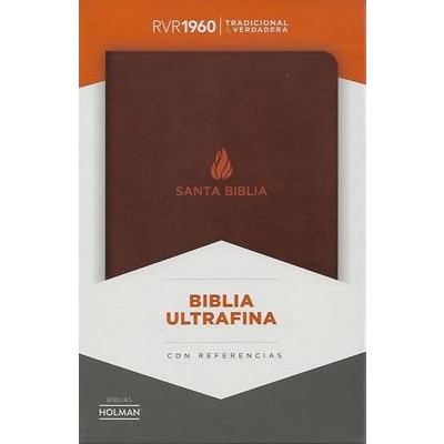 Biblia RVR1960 ultrafina con referencias Piel fabricada vino