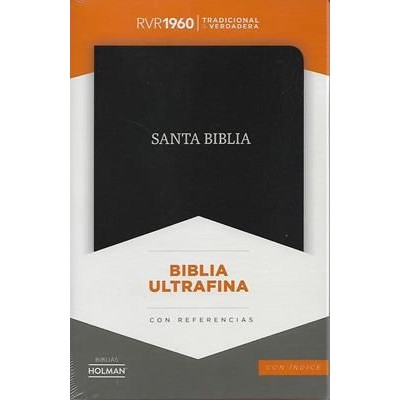 Biblia RVR1960 ultrafina con referencias con índice piel fabricada negra